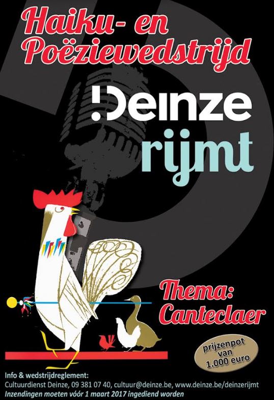 Comité van Canteclaer, Deinse stadsdichter en Cultuurraad lanceren gedichtenwedstrijd “Deinze rijmt”