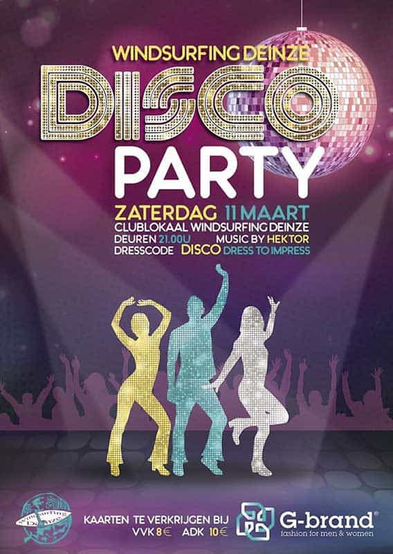 Disco party bij Windsurfing Deinze