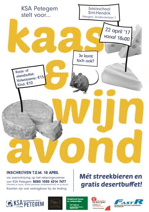 KSA Petegem organiseert opnieuw Kaas- en wijnavond
