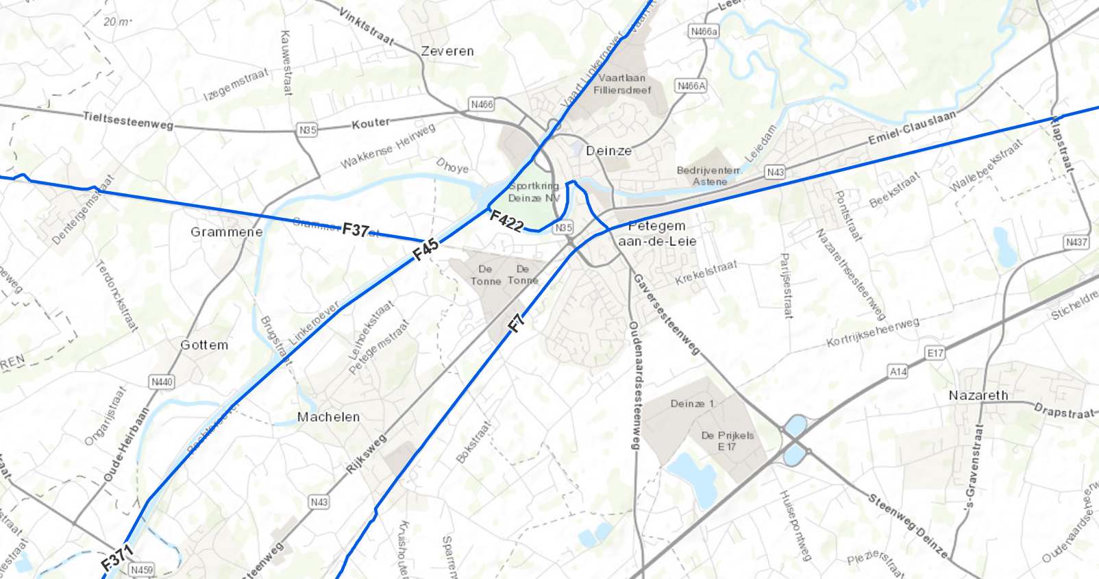 Deinze krijgt een echte fietssnelweg, de F7