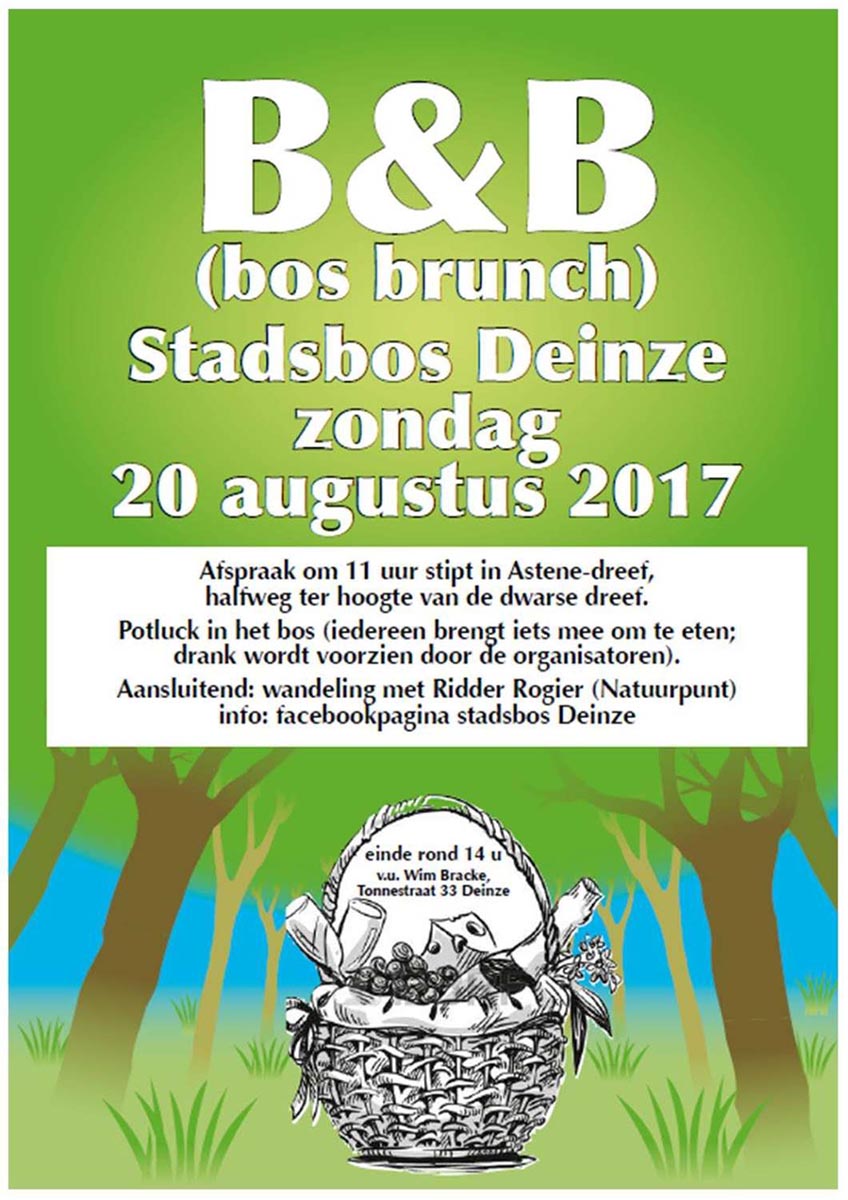 Bosbrunch in stadsbos op zondag 20 augustus