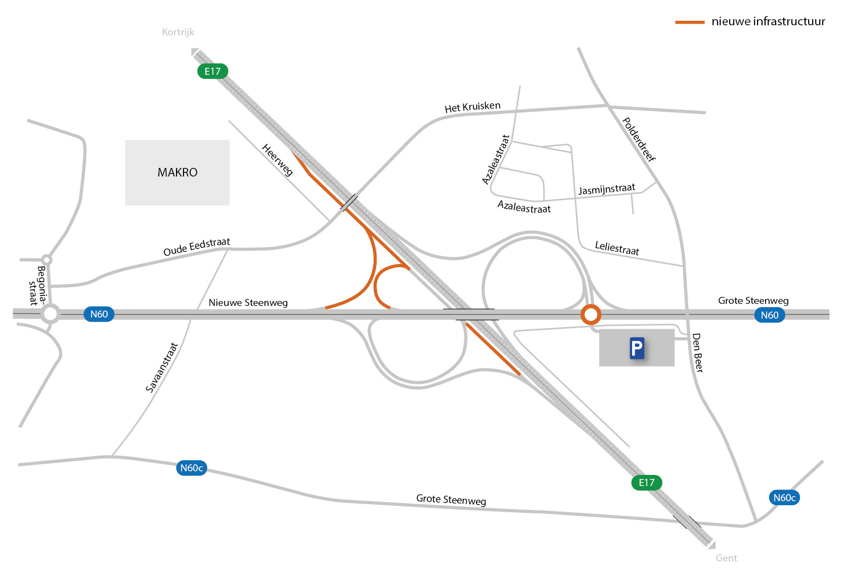 Heraanleg op- en afrittencomplex De Pinte start op 6 november