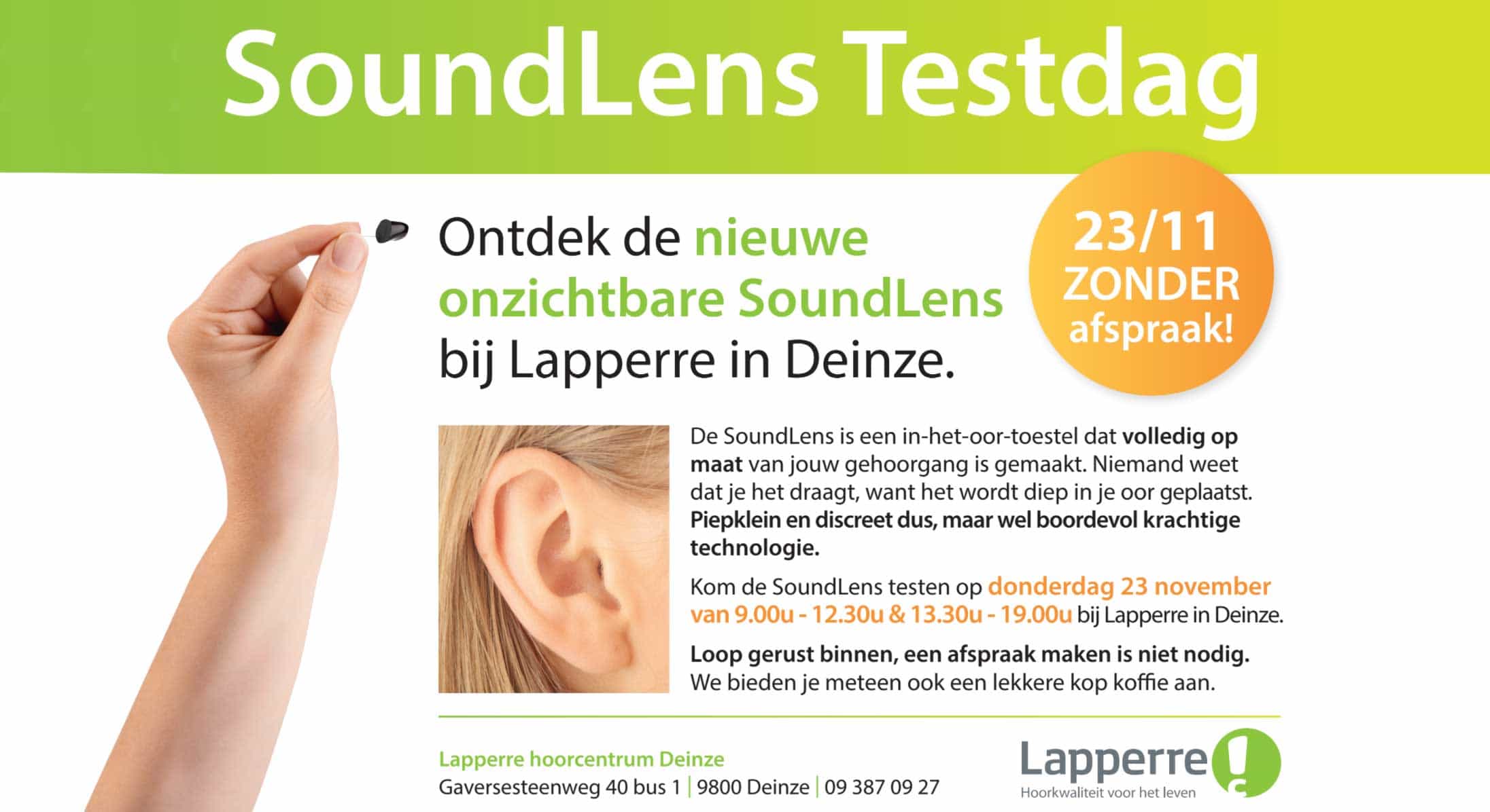 Soundlens hoordagen bij Lapperre Deinze