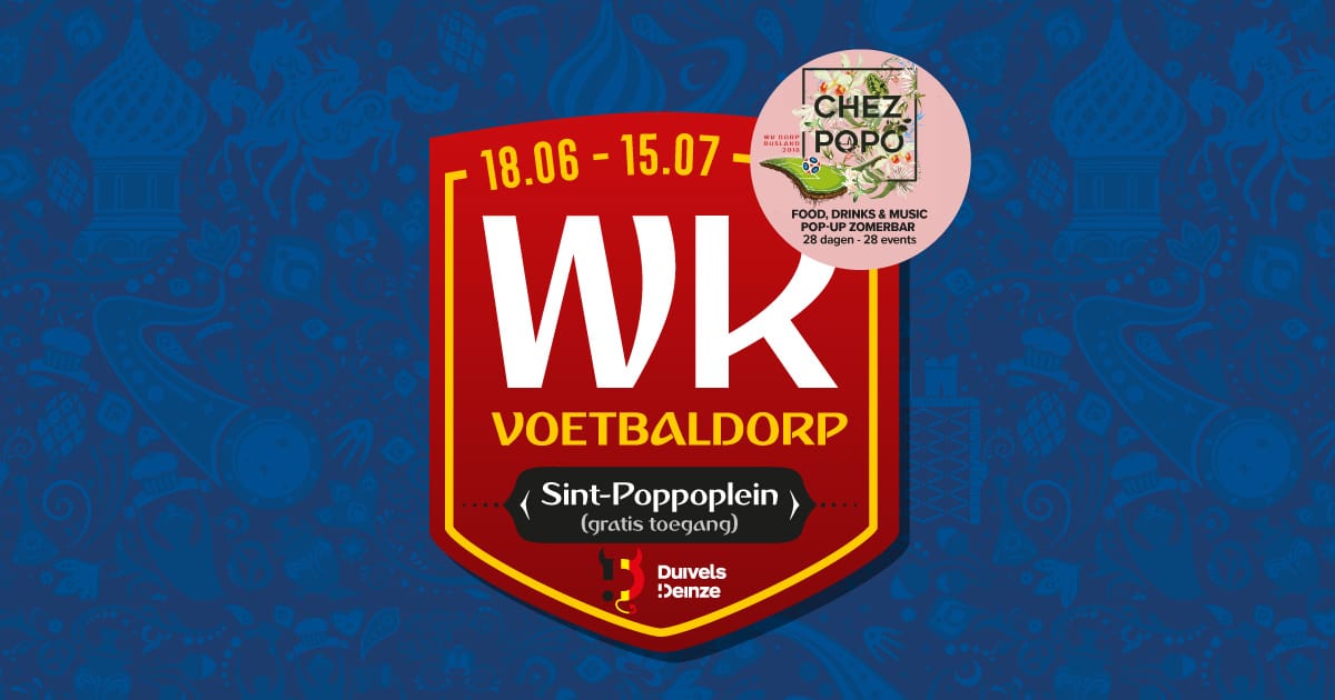 WK matchen live op groot scherm in kolkend WK dorp in hartje Deinze!