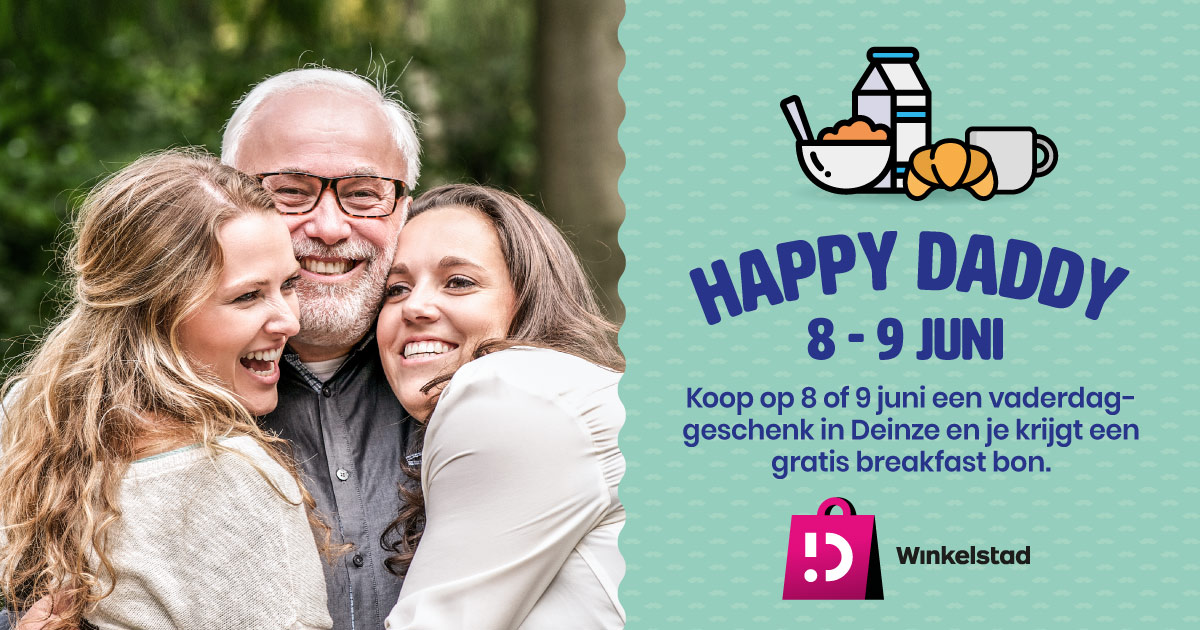 Koop nu vrijdag en zaterdag een vaderdaggeschenk en de vaders kunnen gratis ontbijt.