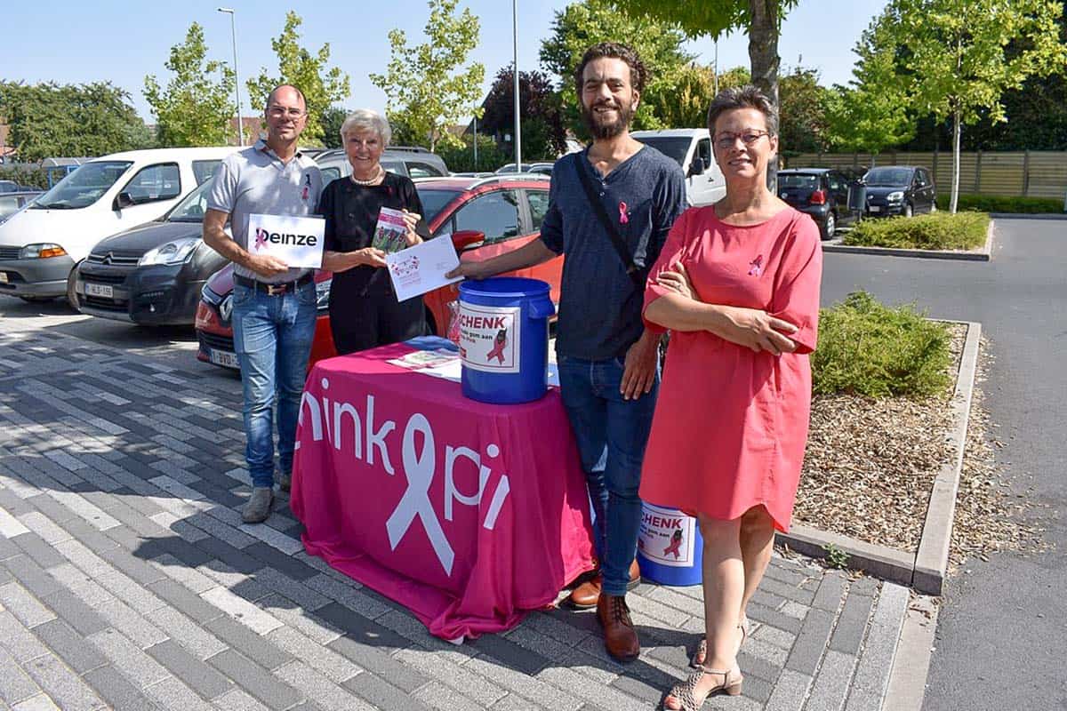 Een geslaagde Think Pink gsm ophaal actie, maakt van Deinze ‘een stad met een roze lintje’