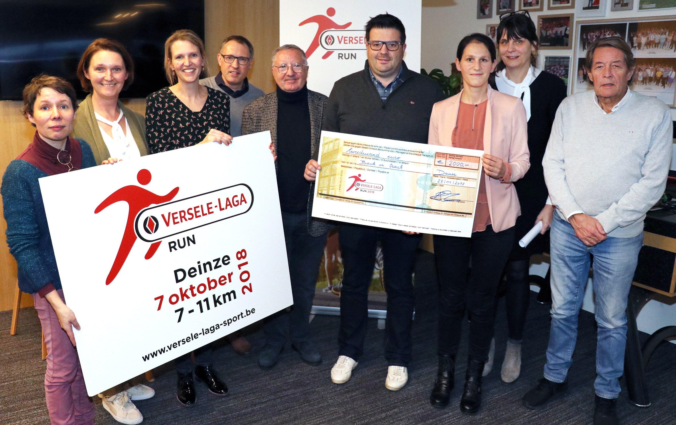 Versele-Laga Run schenkt 2.000 euro aan het Back on Track-fonds