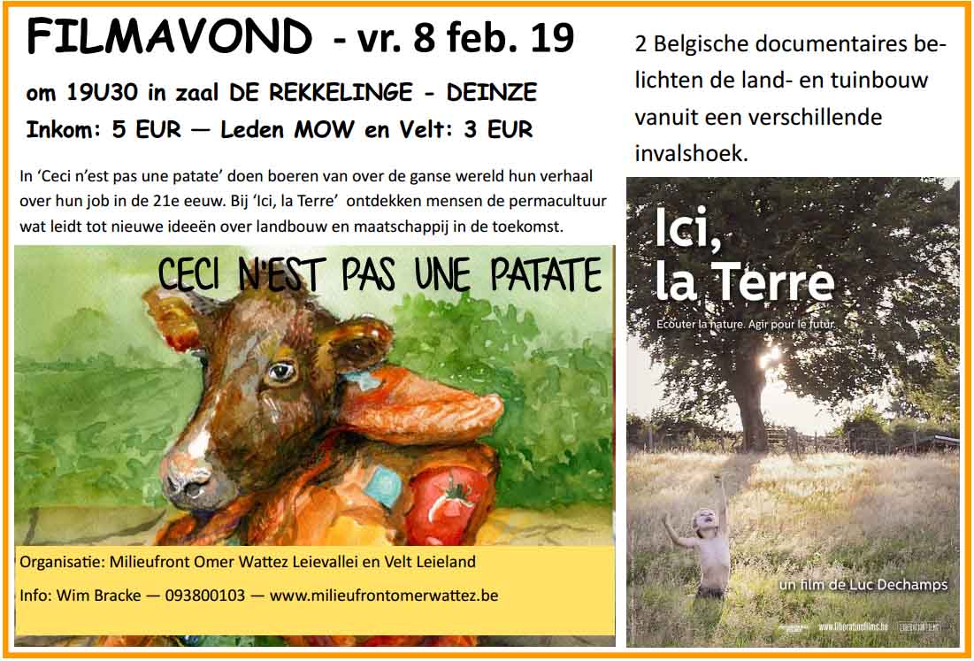 Filmavond Velt Leieland en Milieufront Omer Wattez Leievallei