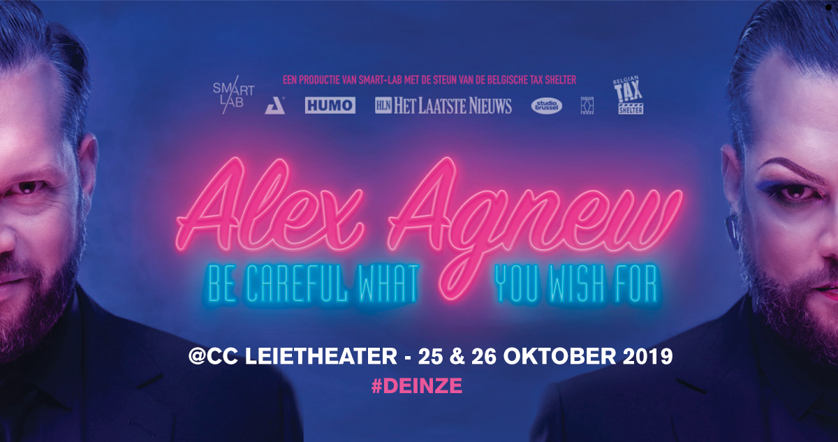 Alex Agnew komt op 25 en 26 oktober naar ons nieuw cultuurcentrum Leietheater