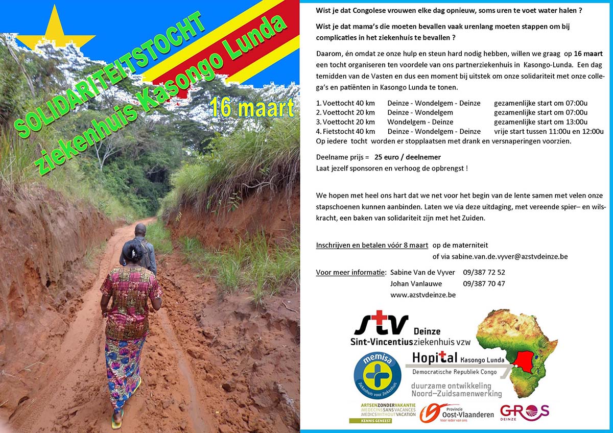 Solidariteitstocht t.v.v. het ziekenhuis in Kasongo-Lunda
