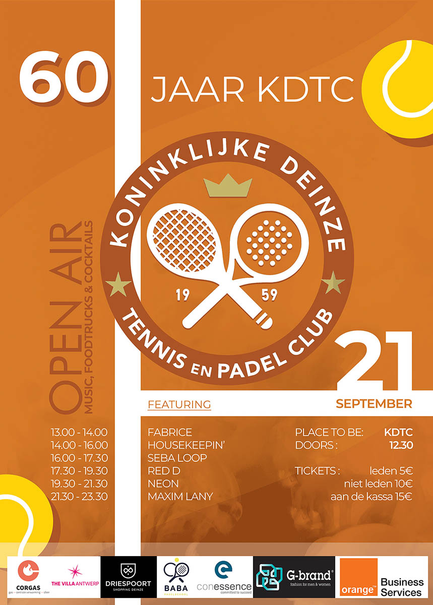 Koninklijke tennisclub Deinze KDTC viert 60 jarig bestaan