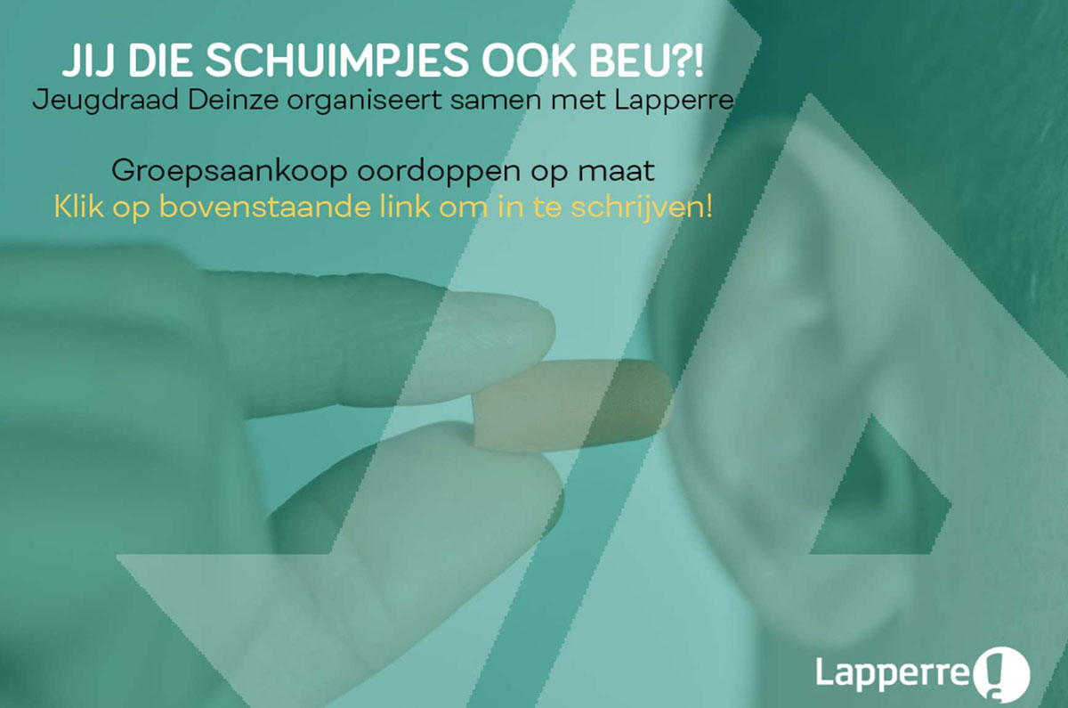 Jeugdraad Deinze en Lapperre slaan de handen in elkaar: een nieuwe oordoppenactie loopt