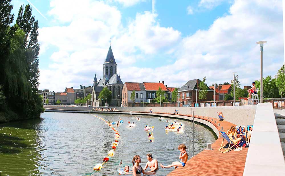 Duiken vanop het Poppoplein en op het eilandje in Merendree?