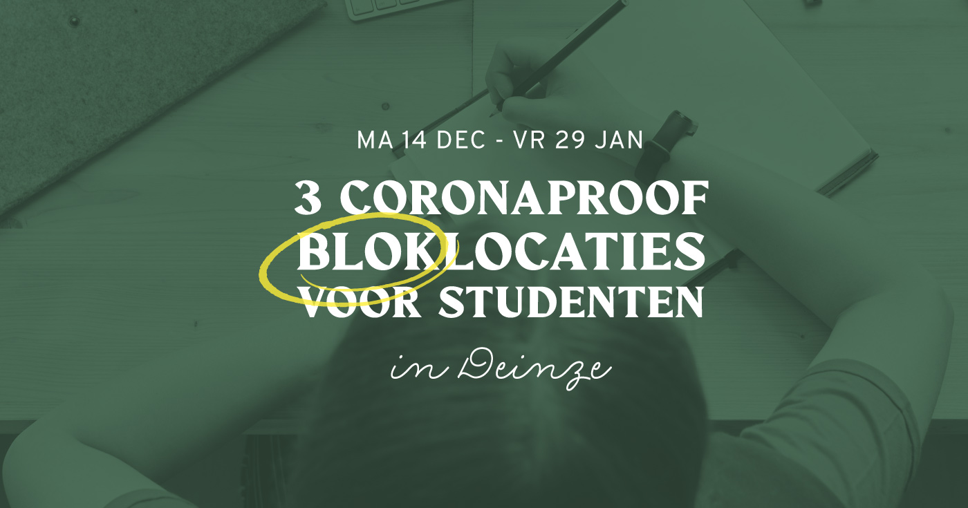 3 coronaveilige bloklocaties voor studenten in Deinze