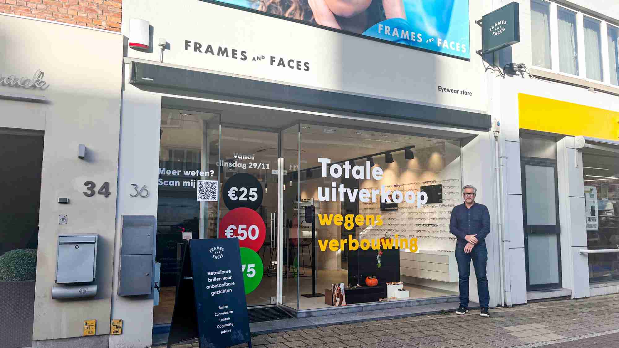 Frames and Faces houdt een grote uitverkoop wegens verbouwingen